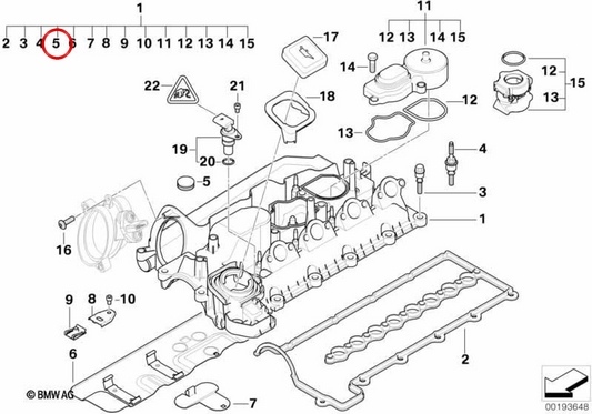 Tappo di chiusura OEM 11122247705 per BMW E87, E46, E90, E60, E65, X3, X5, X6... e altro ancora. BMW originale.
