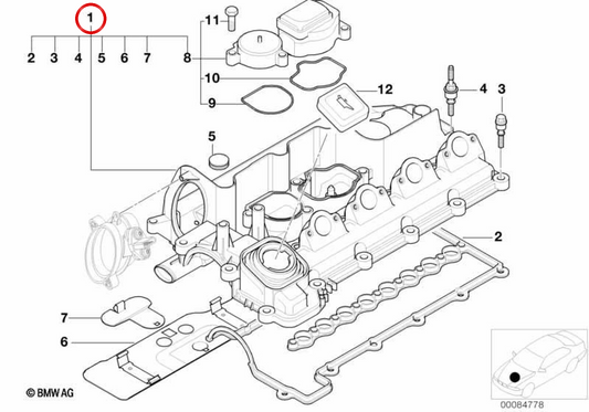 OEM Colata Cover 11122249680 für BMW E46 318d, 320d und E39 520d (M47 -Motoren). Originaler BMW Ersatz.