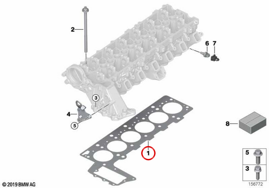 Conseil sans amiante OEM 11122354013 pour BMW E39. BMW d'origine.