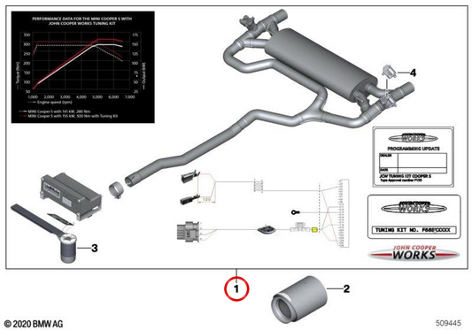 Kit de ajuste JCW OEM 11122450143 para MINI Clubman F54, Countryman F60. MINI originais.