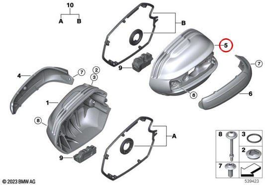 Tête de culasse gauche OEM 11127106165 pour motos BMW R 12, R 12 nineT, R 12 nineT A2 Original BMW Motorrad