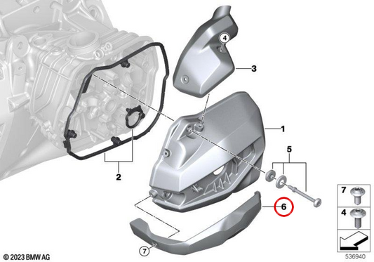 Linksabdeckung der Zündspule 11127109299 für BMW Motorrad R 1300 GS (RKA1) und R 1300 GS Adventure (RKA2). Originaler BMW Motorrad.