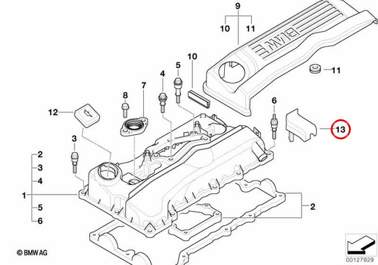 Cubierta de cableado OEM 11127505864 para BMW E46. Original BMW.