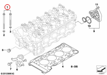 Game of Vits per Custo OEM 11127557934 per BMW E90, E91, E92, E93, E60, E61, E63, E64, E65, E66, E67, E70, E71, E72, F01, F02, F03, F04, X5 E70 E711. BMW originale.