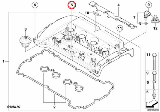 OEM PMP -Schraube 11127559969 für Mini R55, R56, R57, R58, R59, R60, R61. Original Mini.