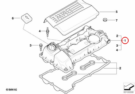 Coperchio di scarpa completo OEM 11127568579 per BMW E81, E87, E90. BMW originale.