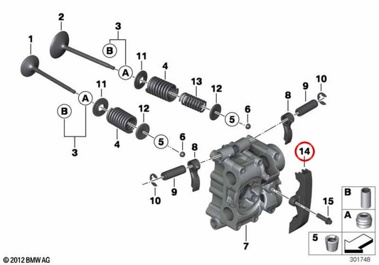 Rechtes Stützelement OEM 11127715304 für BMW R nineT, R nineT Pure, R nineT Scrambler, HP2 Sport, R nineT Racer, R nineT Urban G/S Motorräder. Original BMW Motorrad.