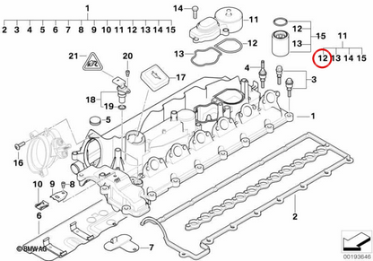 Profilo di salvataggio della copertura del saldo OEM 11127793165 per BMW E87, E46, E90, E91, E92, E93, E39, E60, E61, E38, E65, E66, E83, E53, E70, E71. BMW originale.