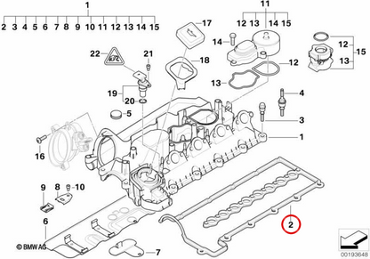 Profil Board OEM 11127794495 für BMW E87, E46, E90, E91, E60, E61, E83. Teil der Zylinderabdeckung. Original BMW.