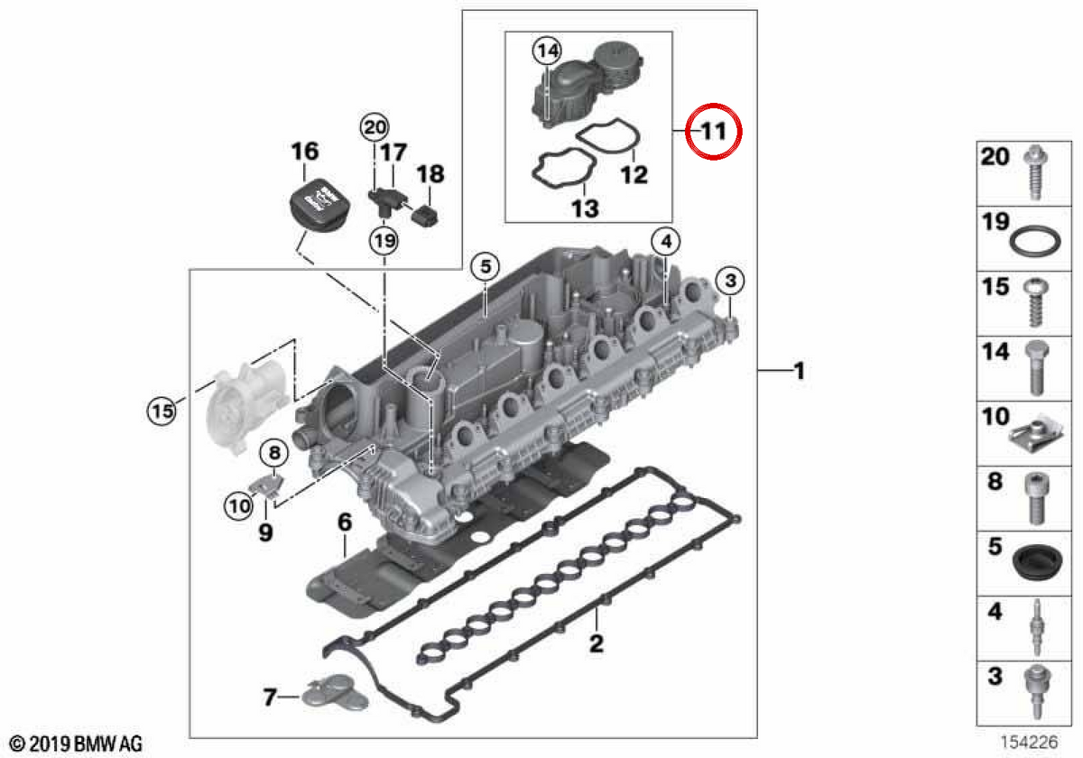 Lüftungseinheit für BMW E90, E91, E92, E93 Serie 3, E60, E61 Serie 5, E65, E66 Serie 7, E83 X3, E70 X5, E71 X6 (OEM 11127794597). Original BMW.