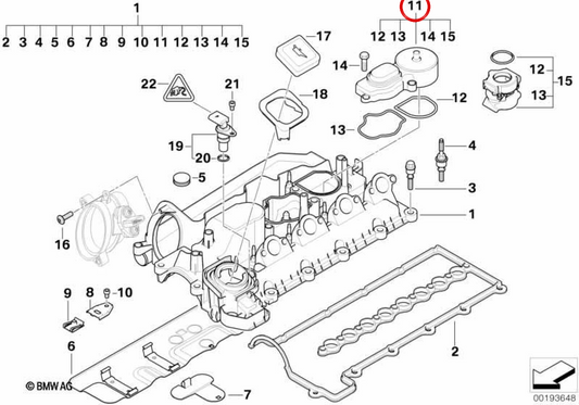 Unité de purge d'air OEM 11127799224 pour BMW Série 1 E87, Série 3 E46, E90, E91, Série 5 E60, E61, X3 E83... et plus encore. Véritable BMW.