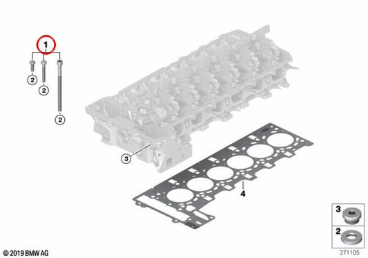 OEM 11127853937 Cuetina Set pour BMW F87, F80, F82, F83. BMW d'origine.