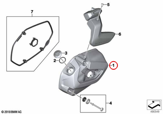 Coperchio testata sinistro argento OEM 11128394373 per moto BMW R1200 GS, R1250 GS, R1200 RT, R1250 RT, R1200 R, R1250 R, R1200 RS, R1250 RS… e altri modelli. Originale BMW Motorrad
