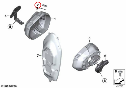 OEM oil filler screw 11128394848 for BMW Motorrad R 1200 GS, R 1250 GS, R 1200 GS Adventure, R 1250 RT, R nineT, R nineT Scrambler... and more. Original BMW Motorrad.