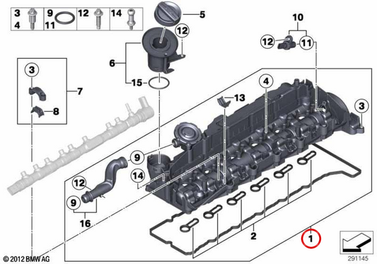 OEM Colata Cover 11128510234 pour BMW F10, F11, F01, F02, E70, F15. Compatible avec les moteurs M550D XDrive, 750D XDrive, XDrive M50D. BMW d'origine.