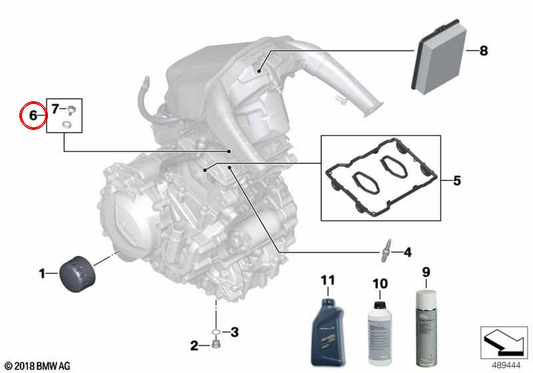 Vis ISA avec Casquillo OEM 11128520212 pour les motos BMW S1000RR, F750GS, F850GS, M1000RR ... et plus. BMW original Motorrad.
