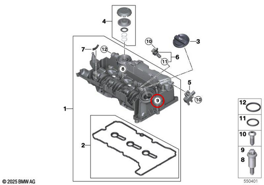 Vis ASA OEM 11128594093 pour MINI F56, F55, Clubman F54, Countryman F60... et plus encore. MINI d'origine.