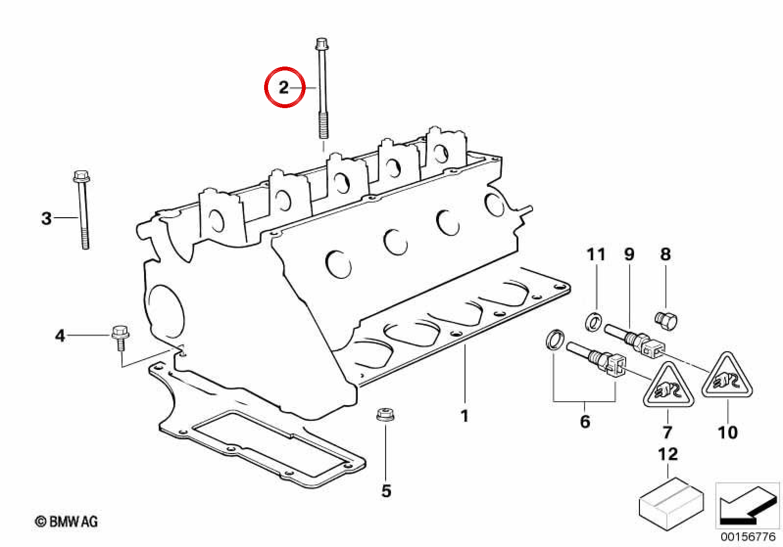 OEM 11129067792 Set di viti per BMW E87, E36, E46, E90, E91, E39, E60, E61, E83. BMW originale.