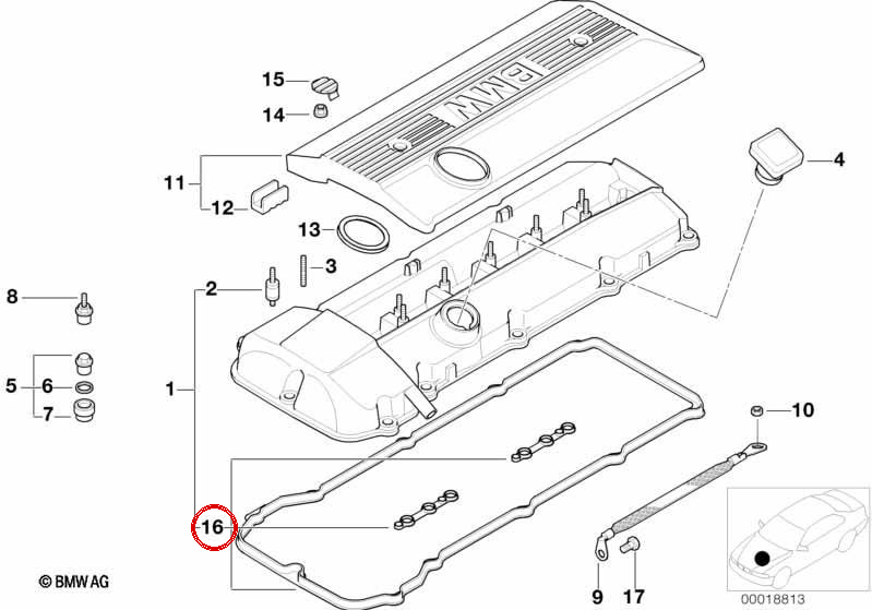 Profilo Board OEM 111290990 Copertura sociale per BMW E36, E46, E39, E38, E53, Z3. BMW originale.
