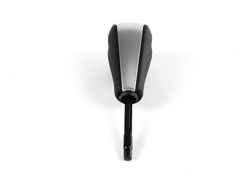 Pomo de cambio automático en piel y cromo OEM 25167570652 para BMW E81, E82, E87, E87N, E88, E90, E90N, E91, E91N, E84, E89. Original BMW.