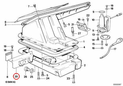 Cubierta de motor OEM 11131309429 para BMW E30. Original BMW.