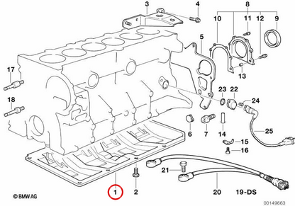 Ölhobel per BMW E36, E46, E39, E60, E61, E65, E66, E83, E53, E85 (OEM 1113750268). BMW originale