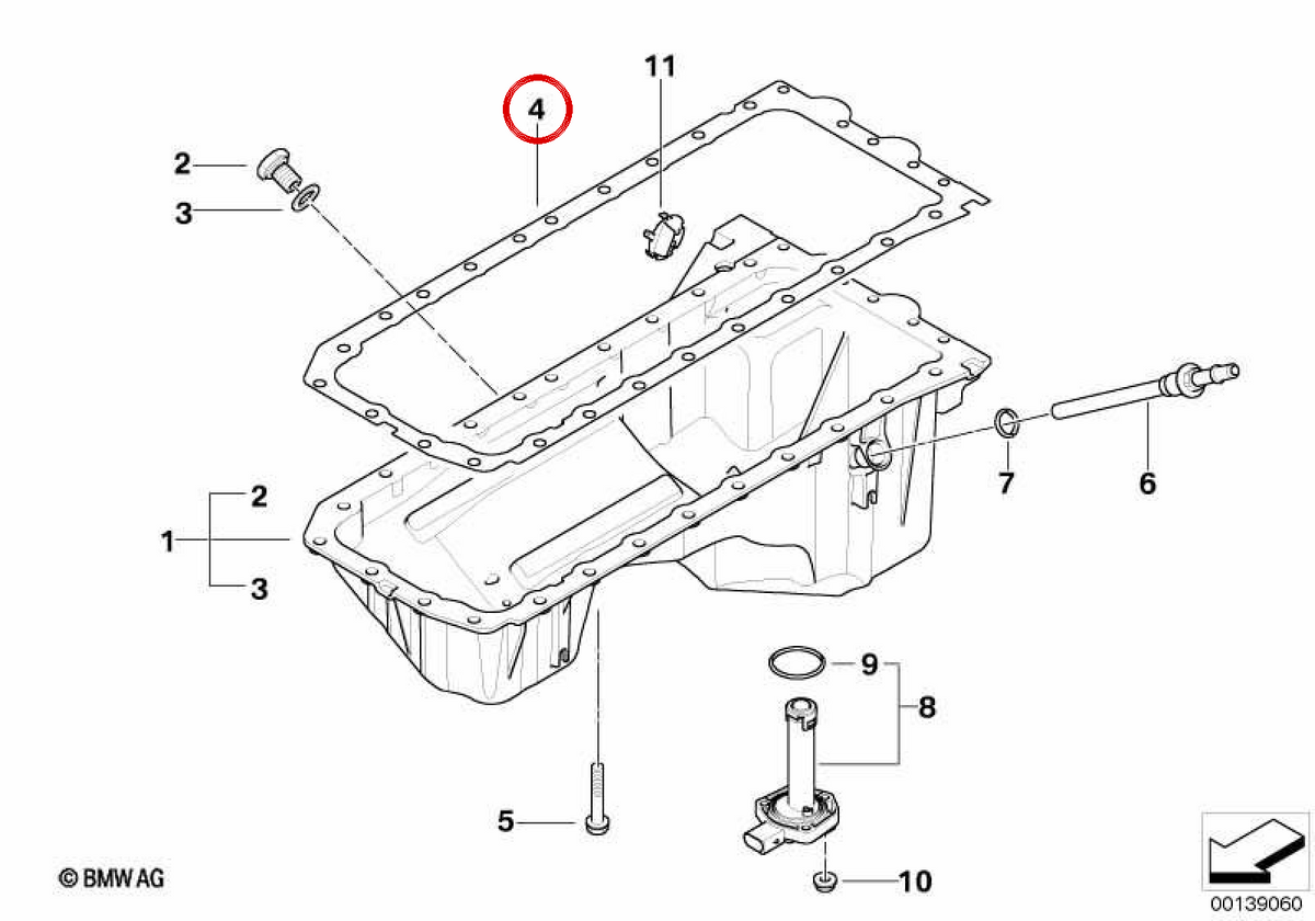 Guarnizione profilo OEM 11137548031 per BMW E81, E87, E90, E60, E63, E65, X1, X3, X5, Z4... e altro ancora. BMW originale.
