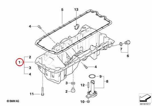 Cárter de aceite OEM 11137559859 para BMW E60 y E61. Original BMW.