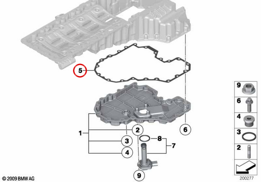 Junta metálica OEM 11137578304 para BMW F01, F02. BMW genuíno.