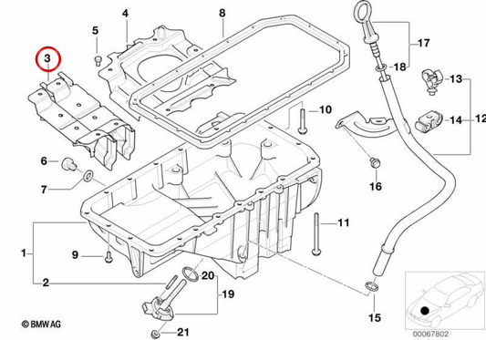 Dispistore dell'olio OEM 11137786702 per BMW E39. BMW originale.