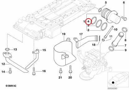 Anillo O OEM 11137830112 para BMW Serie 5 E39, Serie 7 E39, Z8 E52. Original BMW.