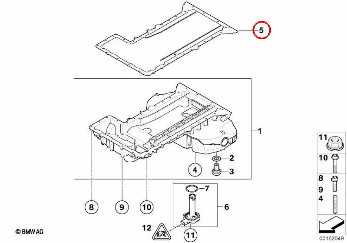 Metal Board OEM 11137841085 per BMW E90, E92, E93. BMW originale.