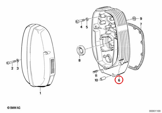 Capa de corrente preta OEM 11141335020 para BMW R45, R65, R65LS, R80, R100. Originais BMW Motorrad.