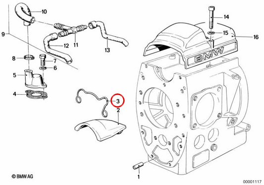 OEM -Befestigungsclip 11141337171 für BMW R50. Original BMW.