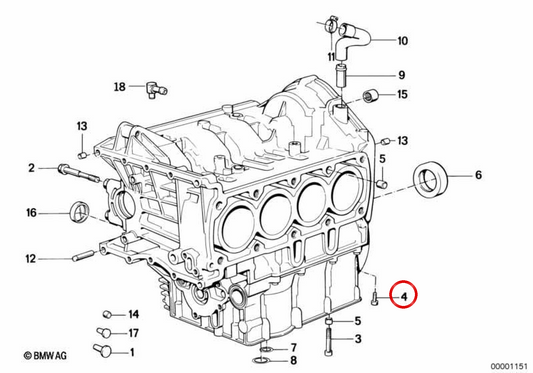 Parafuso cilíndrico M6x25 OEM 11141460678 para motos BMW R1100GS, R1150GS, R1150RT, R1200C, K100, K75, K1100LT, K1200RS, K1200GT… e mais. Original BMW Motorrad.