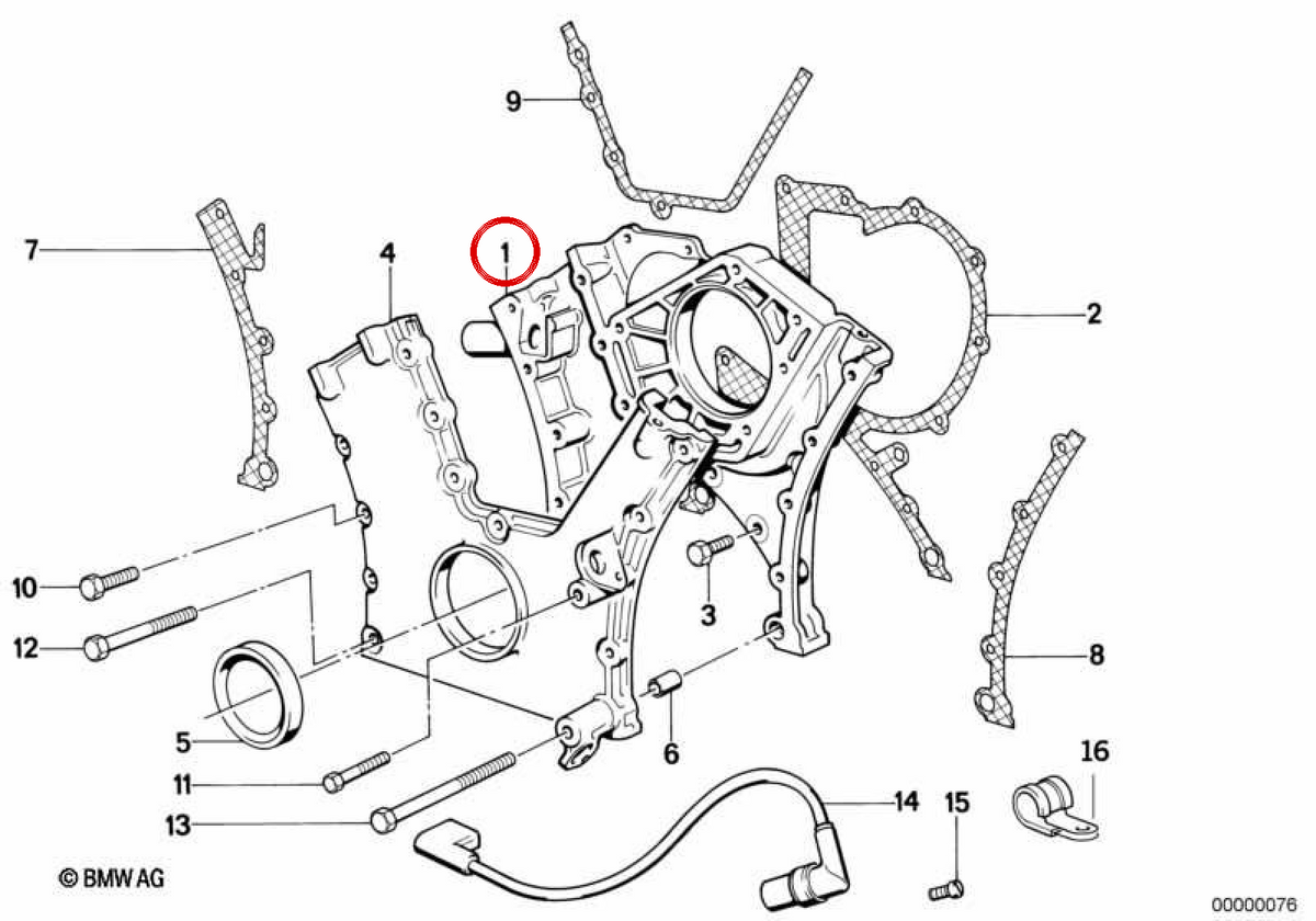 Lower distribution crankcase 11141715513 for BMW E31, E32. Original BMW.