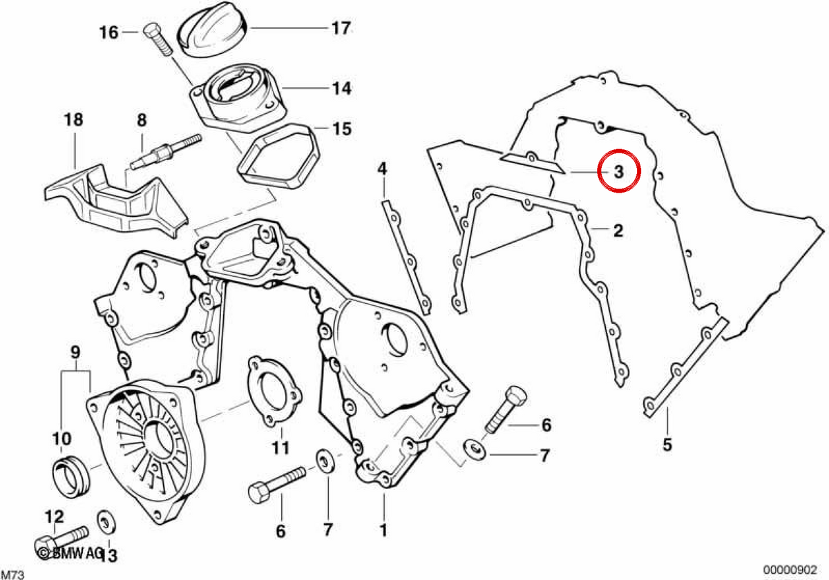 OEM 11141725778 Verteilungsdeckel für BMW E32, E38, E31. Original BMW.