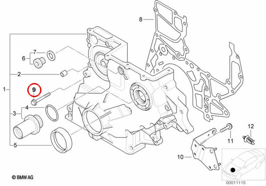 Parafuso de drenagem do cárter de óleo OEM 11142247095 para BMW E46, E39. BMW genuíno.