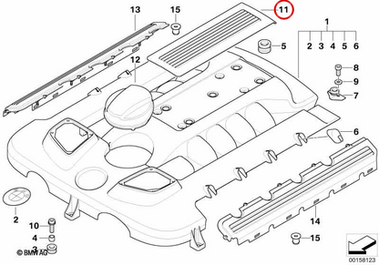 Copertura centrale OEM 11142248500 per BMW E38, E65. BMW originale.