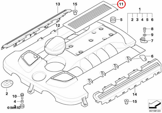 Copertura centrale OEM 11142248500 per BMW E38, E65. BMW originale.