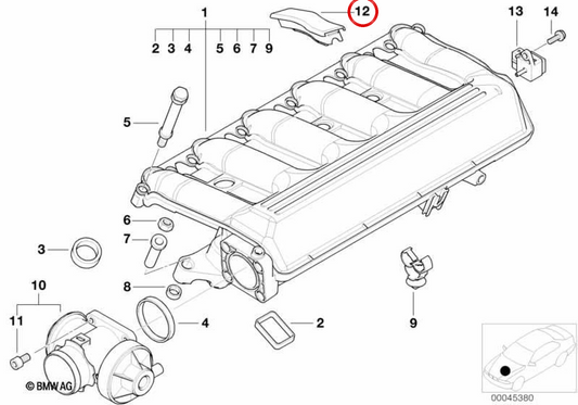 Tampa do cilindro OEM 11142248838 para BMW E46, E39, E38, X5 E53. BMW genuíno.