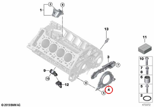Tampa de fecho com retentor para eixo OEM 11145B5BC44 para BMW M5 F10, F90, G90, M8 F91, F92, F93, X5 M F95, X6 M F96… e mais. Original BMW