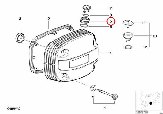 Tubo de enchimento OEM 11147659578 para BMW Motorrad R 850 GS, R 1100 GS, R 1150 GS, R 1100 R, R 1150 RT... e muito mais. Originais BMW Motorrad.