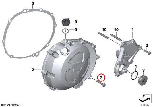 Vite a testa cilindrica ISA M6x35 OEM 11147724485 per moto BMW HP4, S 1000 RR, S 1000 R, S 1000 XR, M 1000 RR, M 1000 R e M 1000 XR. Originale BMW Motorrad
