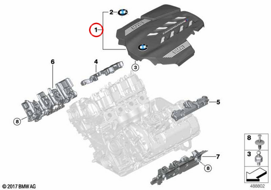 Couverture d'isolation acoustique OEM 1114793443 pour BMW G11, G12. BMW d'origine.