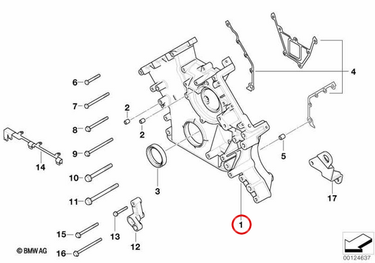 Tampa da caixa da corrente inferior OEM 11148025818 para BMW E52. BMW genuíno.