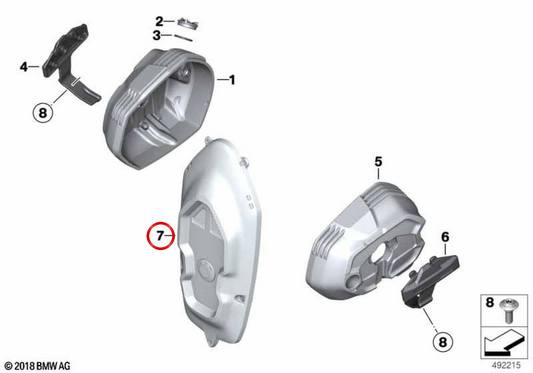 Cubierta de correa fresada Option 719 Classic OEM 11148394602 para motos BMW R nineT, R nineT Pure, R nineT Scrambler, R nineT Racer, R nineT Urban G/S. Original BMW Motorrad