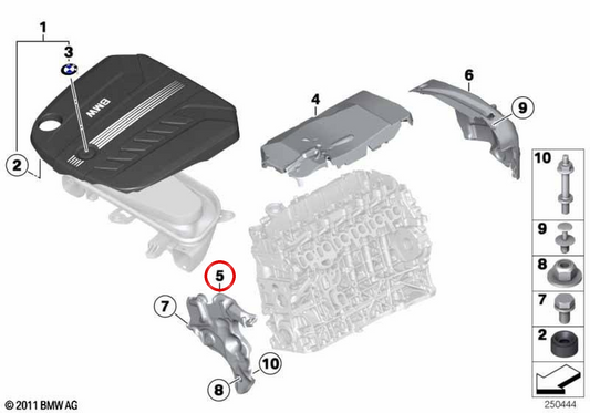 Couvercle acoustique avant OEM 11148515769 pour BMW E70, E71, F15, F16. BMW d'origine.
