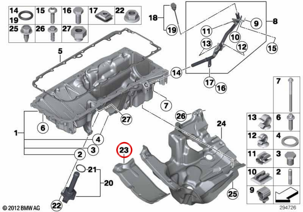Cubierta acústica motor OEM 11148515771 para BMW E70, E71. Original BMW.