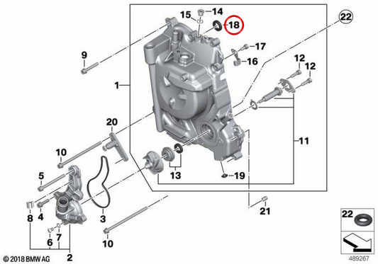 Selo do eixo OEM 11148552446 para motocicletas BMW C 400 GT, C 400 X... e muito mais. Originais BMW Motorrad.